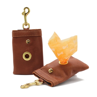 Håndlavet Poseholder i Læder Cognac & Messing